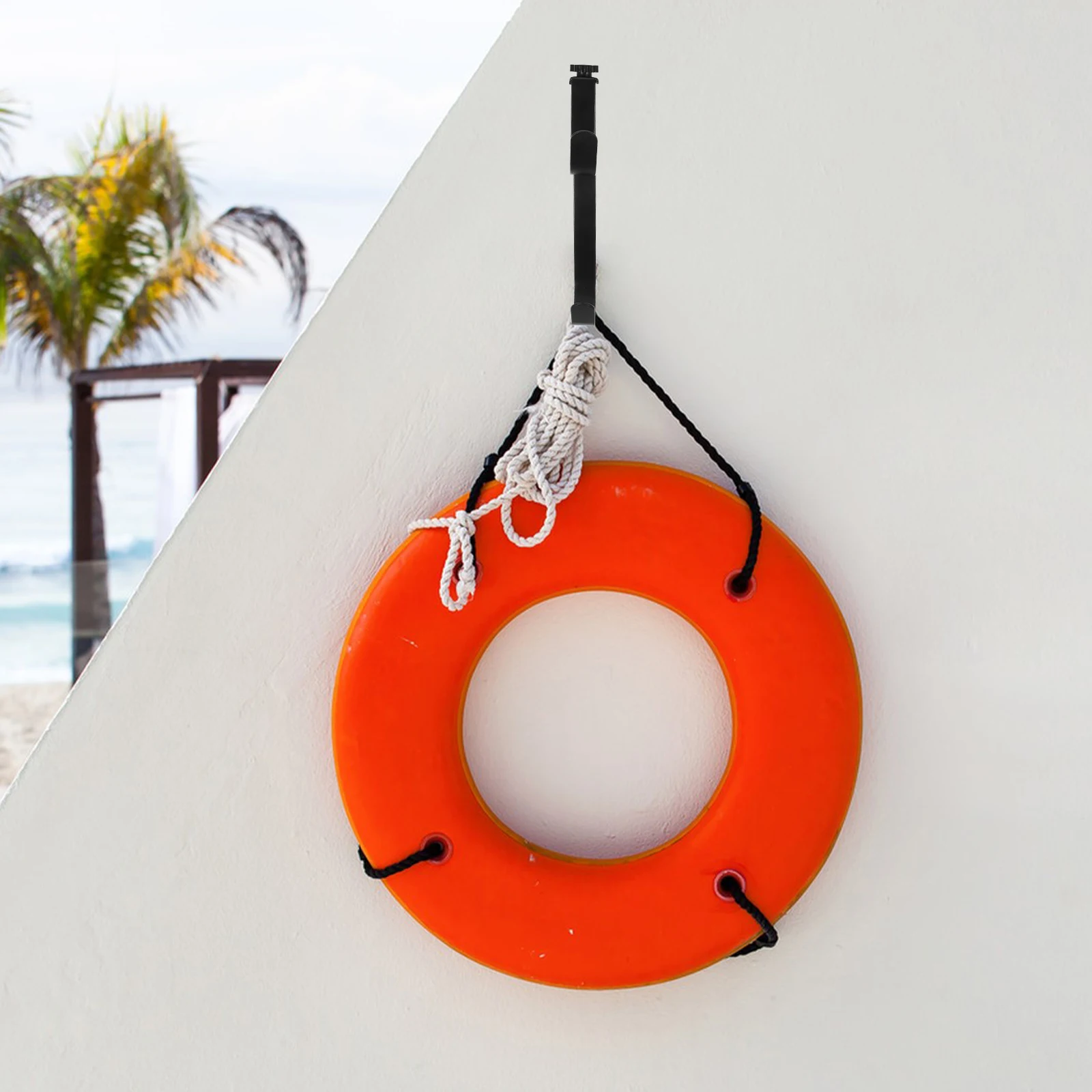 

Pole Hanger Swimming Pool Wall Hook Metal Multi-Use Double Hook for Pool Skimmer Pole Accessories Outdoor Storage