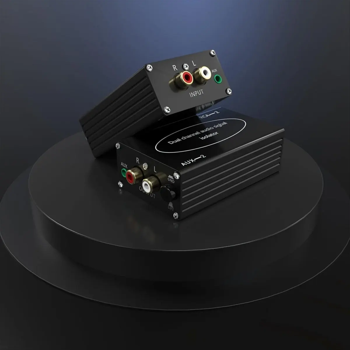 L63A Audio Isolator 2 Noise Reduction Filter Audio Eliminator, Noise Isolator Filer for Home Theater Audio Stereo Black
