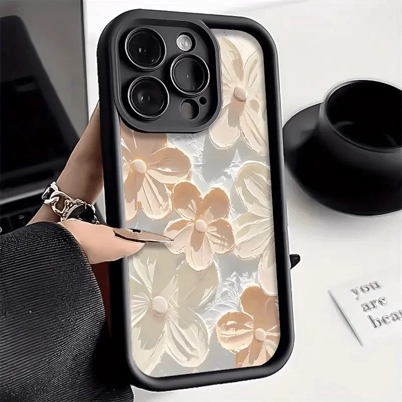 

Fashion Ins Flower Case For iPhone 13 16 14 15 12 11 Pro Max X XR XS 7 8 15 16 SE 2020 Shockproof Silicone Soft TPU Cover Cases