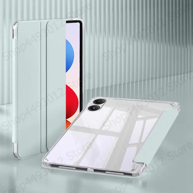 حافظة لهاتف Xiaomi Redmi Pad 2 Pro مقاس 12.1 بوصة ثلاثية الطي من الأكريليك الشفاف بظهر صلب قابل للطي حامل لوحي Funda لهاتف Redmi Pad 2 Pro 2025