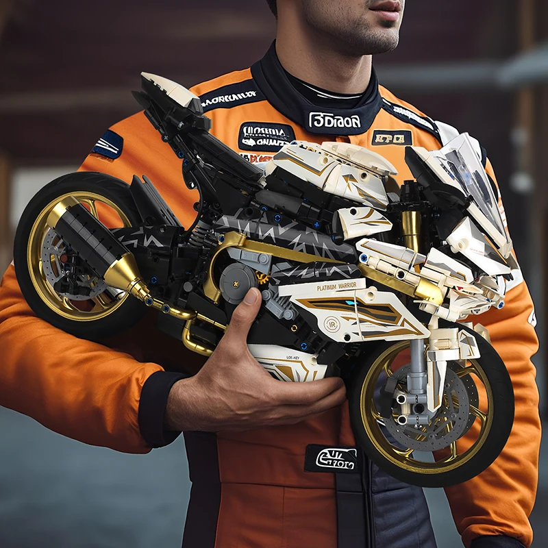 2000PCS 1000RR motorfiets bouwstenen set - 1:5 schaal racemodel montagekit, verzamelspeelgoed cadeau voor tieners en volwassenen jongen
