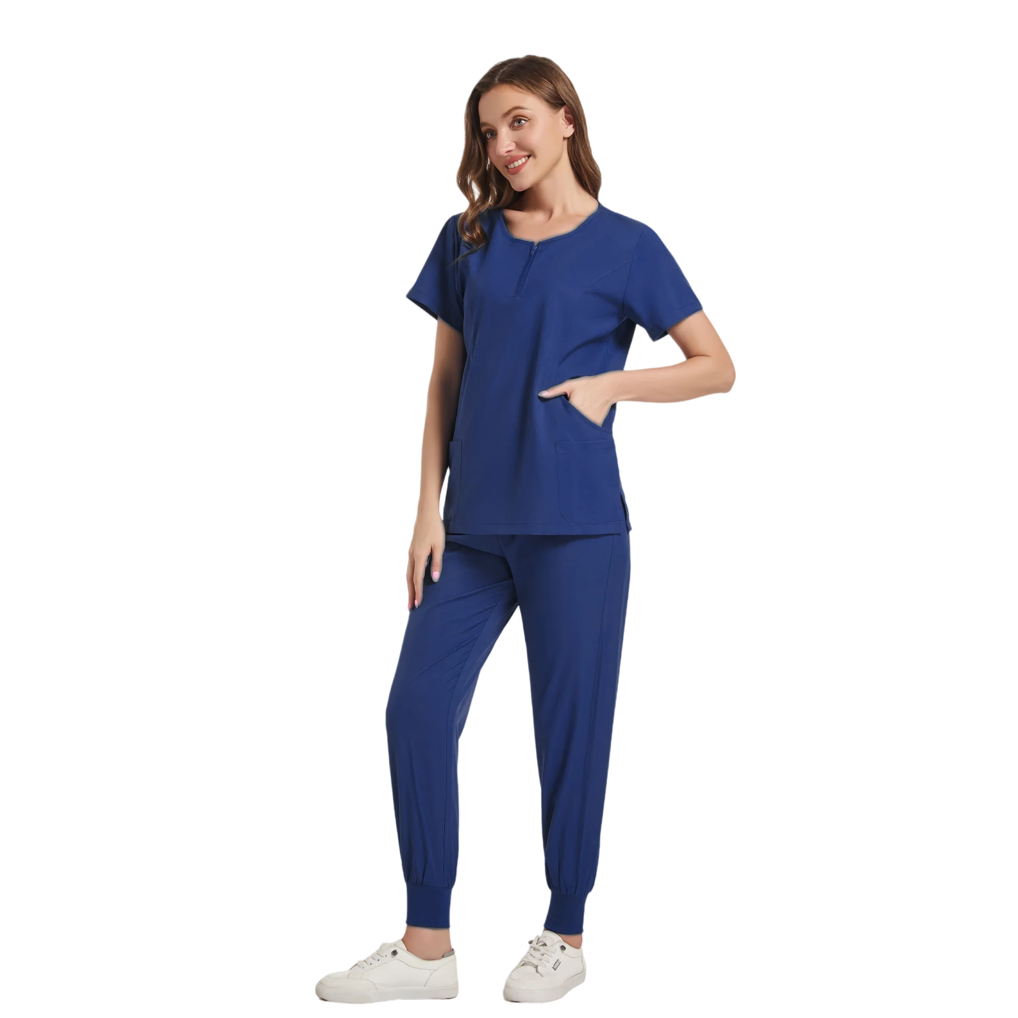 Krankenhaus modische Frauen Peeling-Sets stilvolle neue Stil Kurzarm Anti-Falten-Spa-Arbeits kleidung Pflege Krankens ch wester Peeling Uniform-Sets