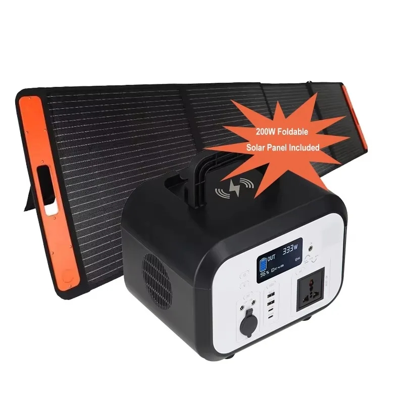 

Portable Power Station Generator 600WH with 200W Foldable Solar Panel Solar Powered MPPT Controller for Outdoor Use