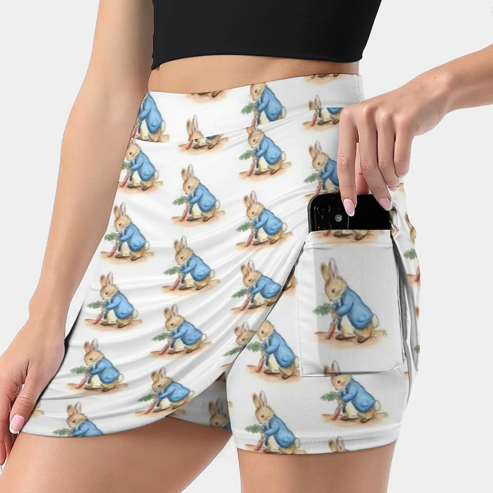 Women's skirt With Pocket Vintage Skirt Printing A Line Skirts Summer Clothes Easter Bunny