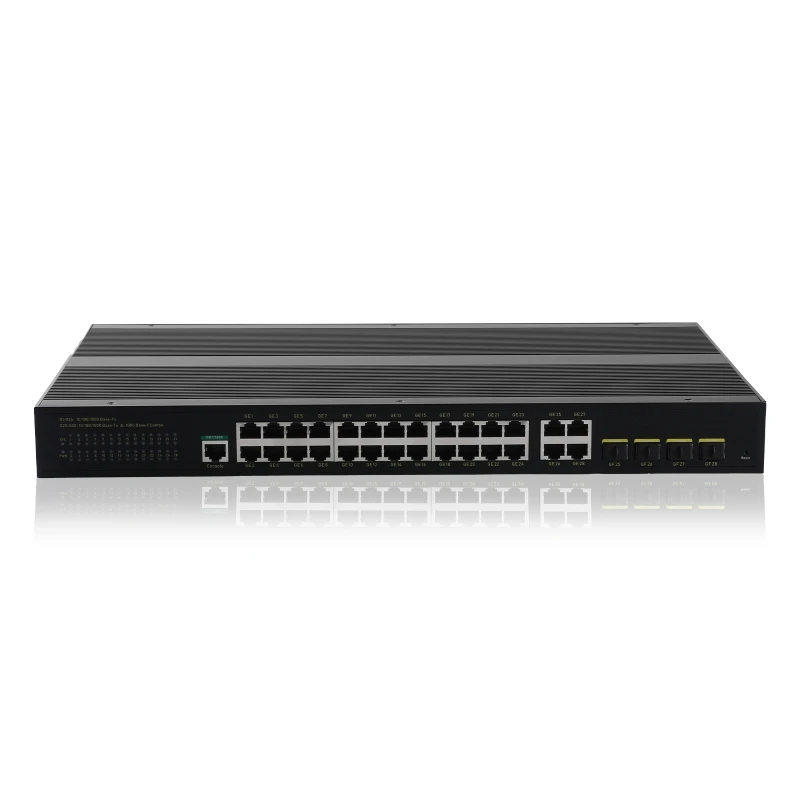 24 Port POE Switch Gigabit RJ45 Ports 4 100/1000 SFP Fiber Slot Ethernet Gigabit Switch For IP Camera And Wireless AP CCTV VLAN