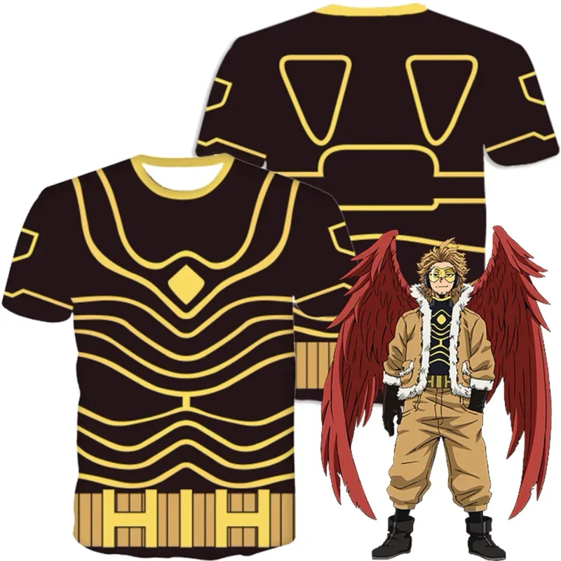 Hawks Takami Keigo Men T-Shirt Costume Anime My Hero Cosplay Academy Fantasia Male Halloween Carnival Clothes Role Play