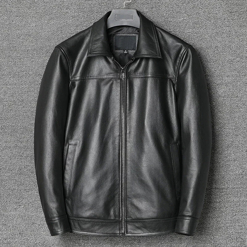 

2024 New Man Cowhide Jacket Men's Genuine Leather Casual Jackets Real Natural Leather Coat Spring and Autumn Clothes Size S-5XL