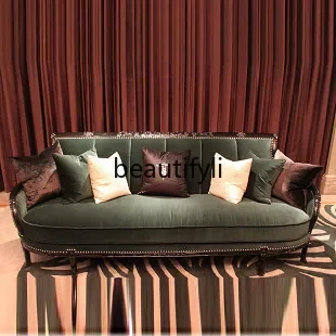 02Fabric three-person sofa postmodern