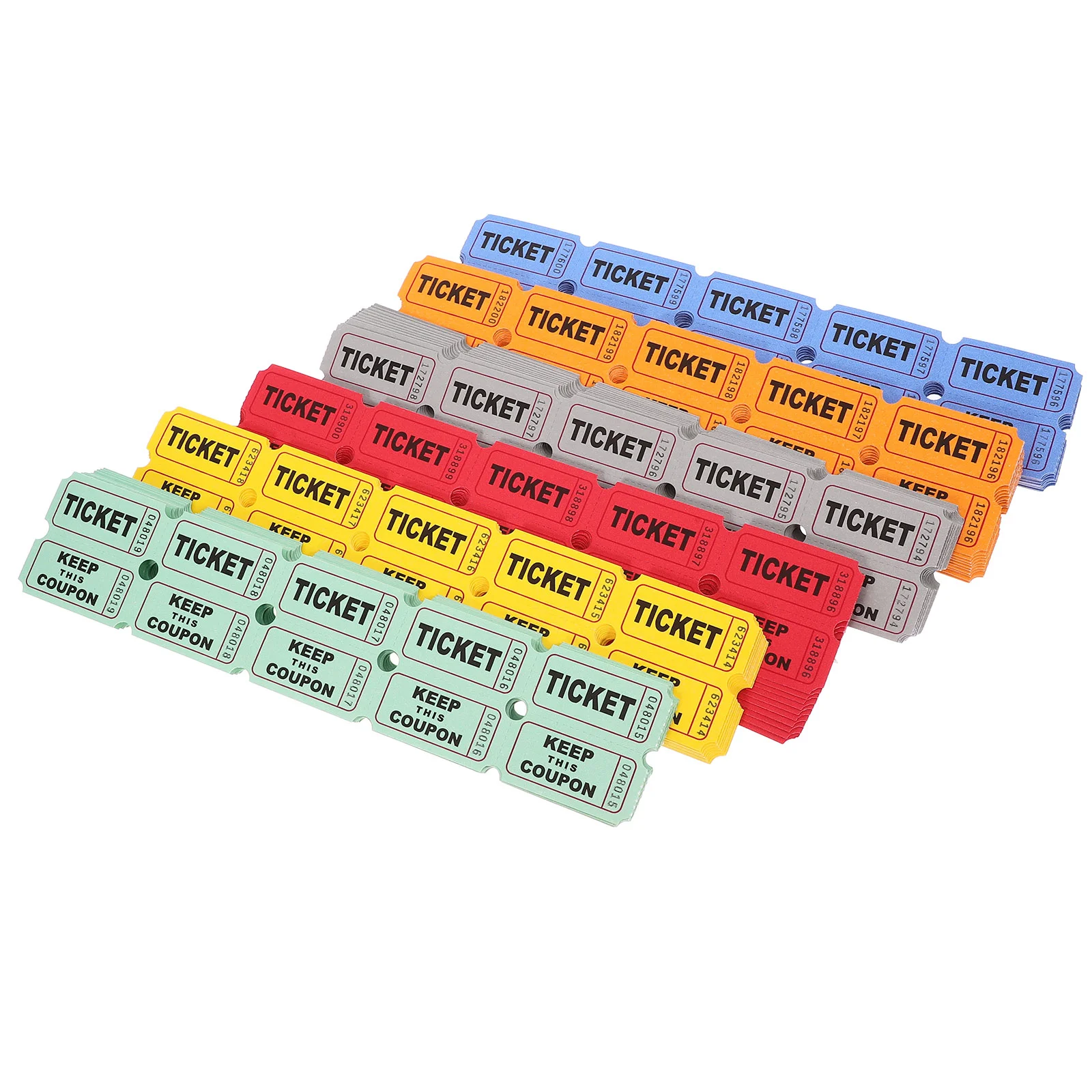 600 Pcs Raffle Ticket Tickets Party Game Accessory Door Lottery for Double Offset Paper Colored