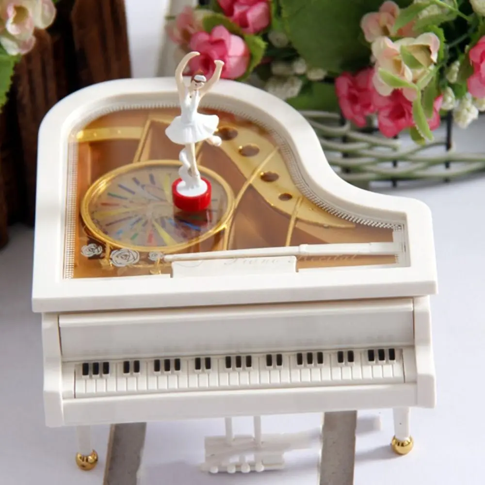 European-style Piano Model Music Box Hand Crank Office Decoration Ballet Dance Girls Music Box Ballerina Girls Home Decorations