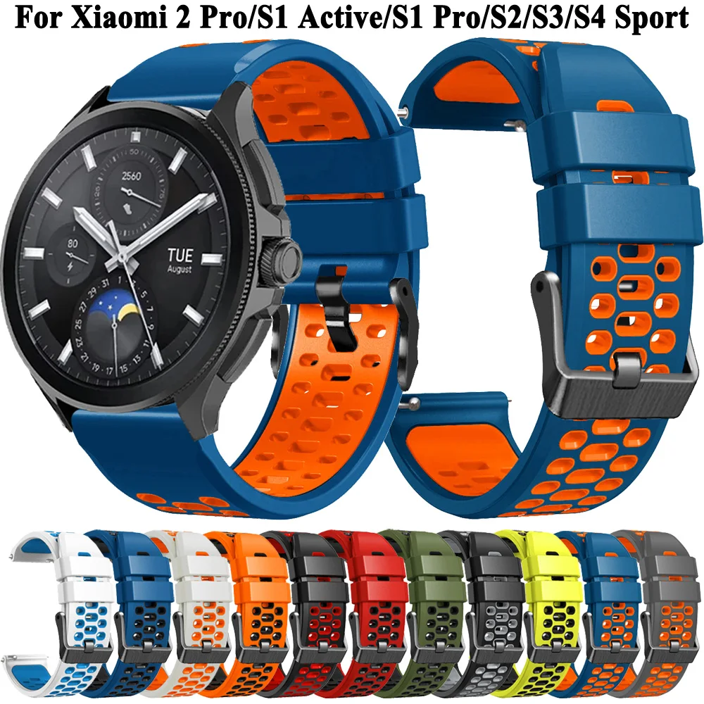 Silicone Strap for Xiaomi Watch 2 Pro, Wristband Bracelet, Replacement Wrist Strap, Watchbands, S3, S2, S1, Active, S1 Pro, 22mm