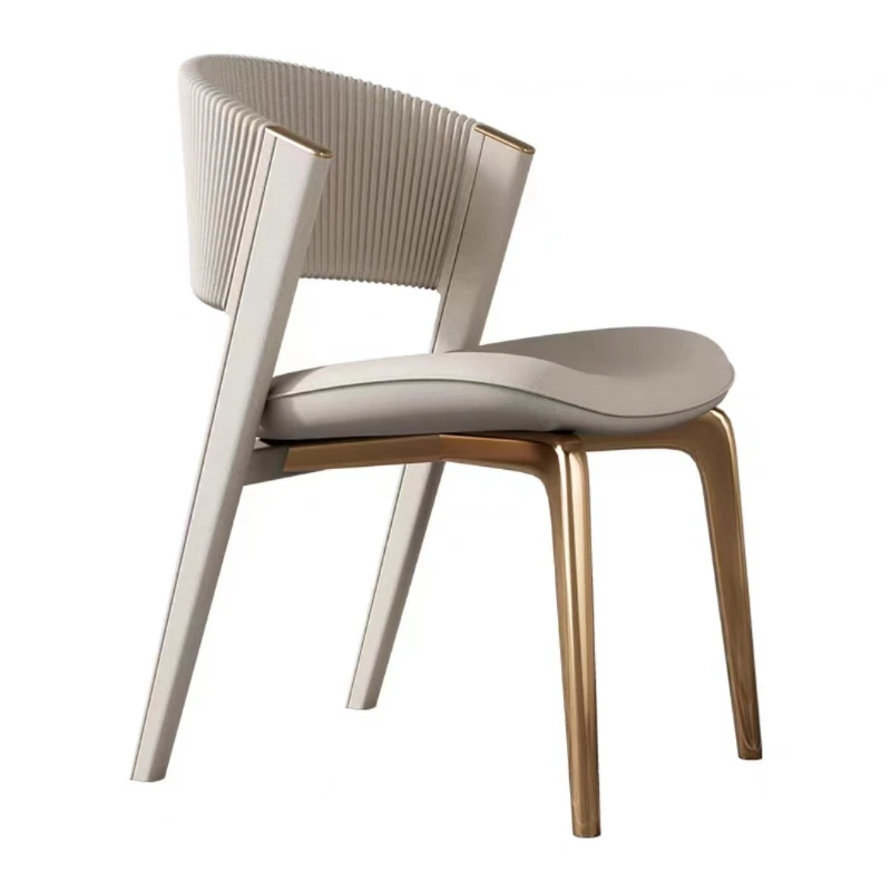 Minimalist Chairs Chair for Desk Leather Living Room Office Interior Dining Soft Hotel Chaise Salle a Manger Design Furniture image 4