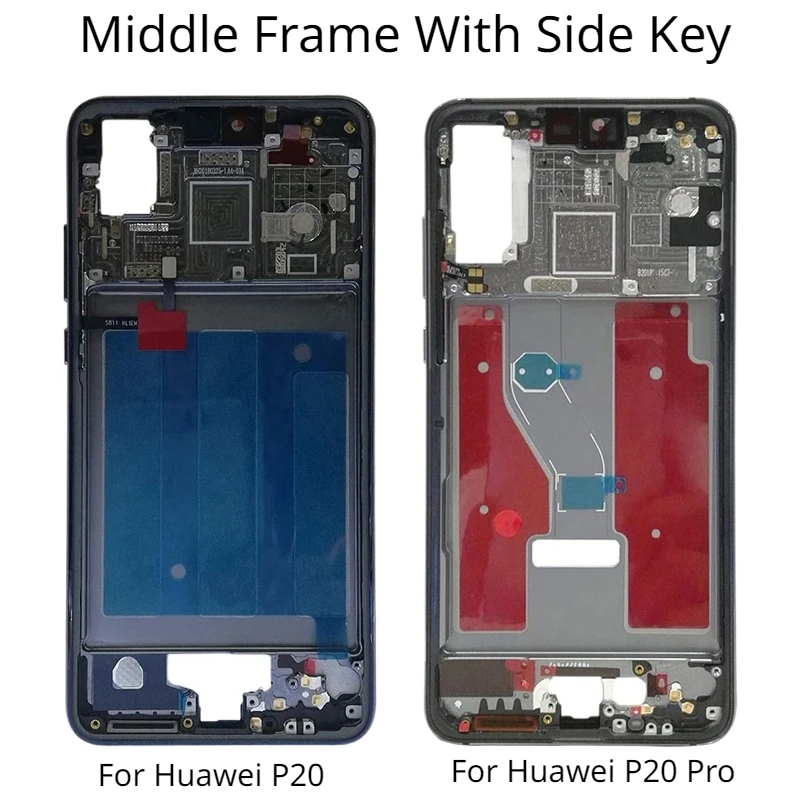 Dla Huawei P20 P20Pro Mid Middle Plate obudowa oprawki z bocznymi klawiszami zamiennik dla Huawei P20 / P20Pro