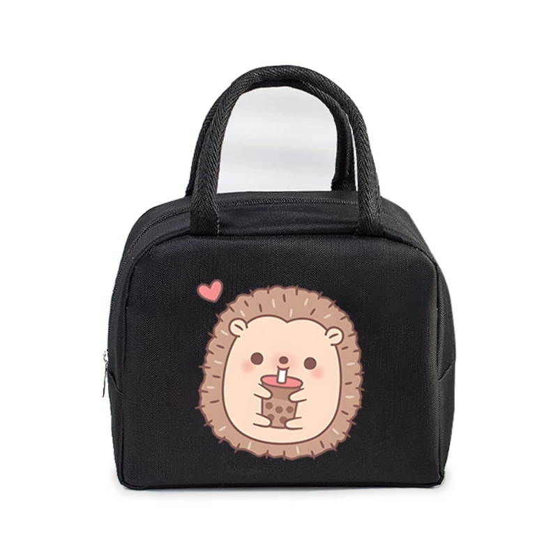 Lunch Bag for Men Women Hedgehog Bobo Tea Thermal Cooler School Lunch Box Handbags Cartoon Animal Student Portable Lunch Bags