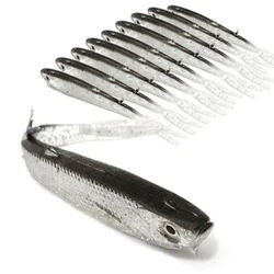 10pcs/Lot Soft Bait Fish Swimbait Fork Tail With Hook& Without Hooks Fishing Lure Artificial Silicone Bait Fishing Tackle Goods