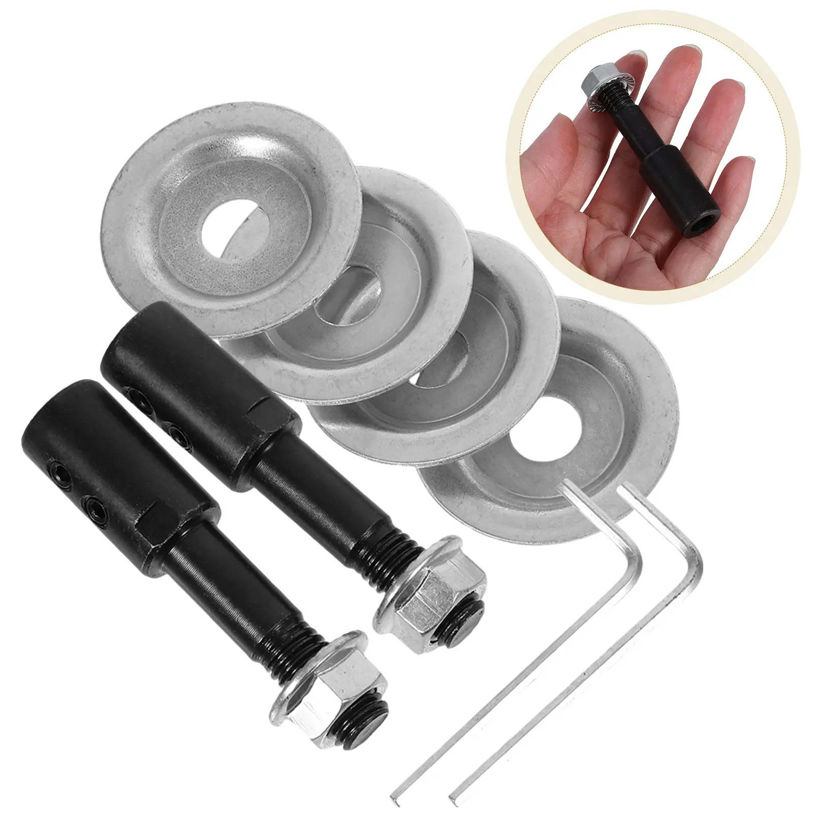 2 set Attachment For Motor Shaft Arbor Durable Steel Grinding Rod Polishing Connector Bench Grinder Tool Kit Arbor Shaft