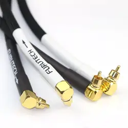 Japan original Furutech μ-P2.1 OCC HiFi audio cable 24K gold plated L-type 90° elbow CD power amplifier signal connection cable