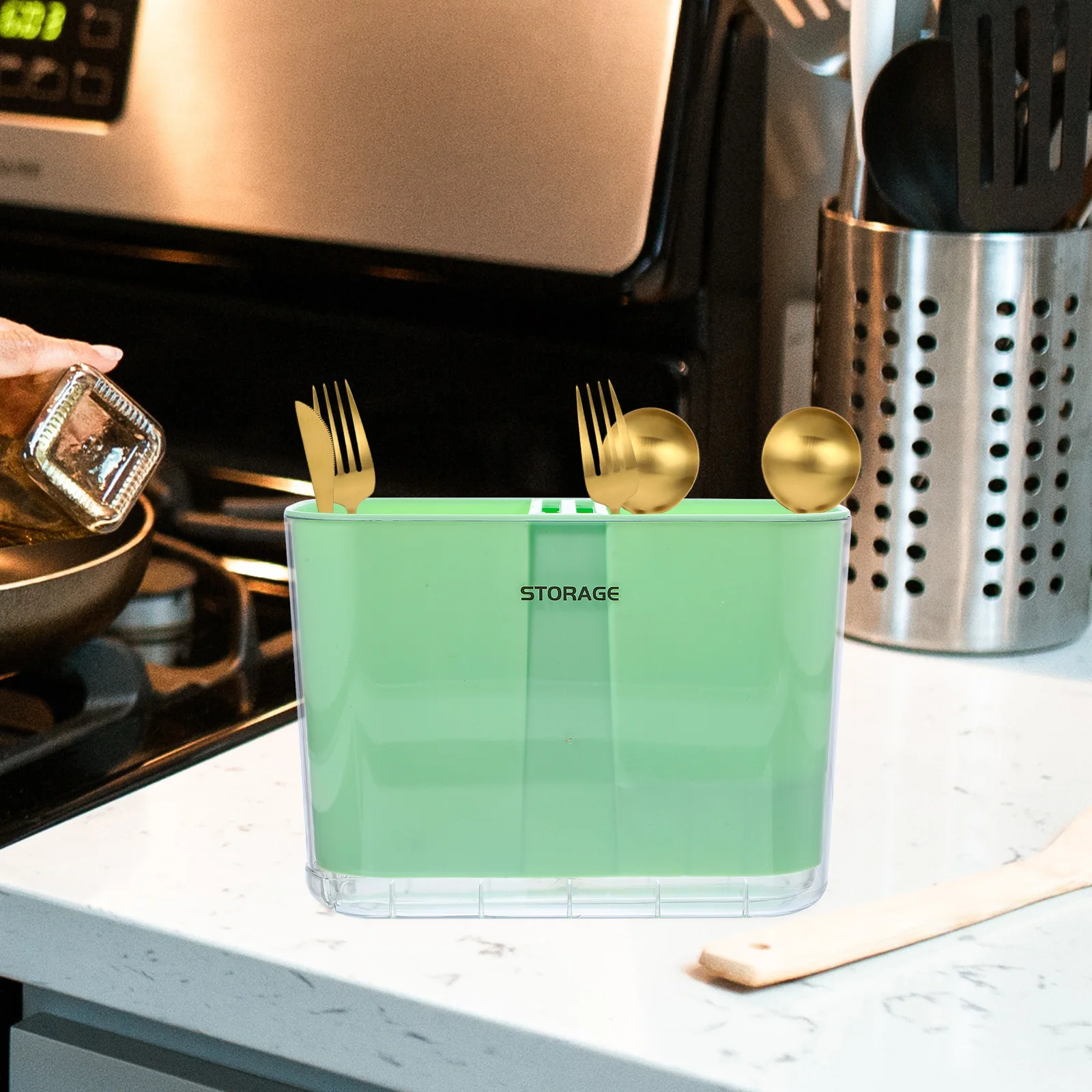 

Cutlery Storage Box Fork Organizer Kitchen Chopsticks Holder Spoon Fork Rack Plastic Silverware Storage