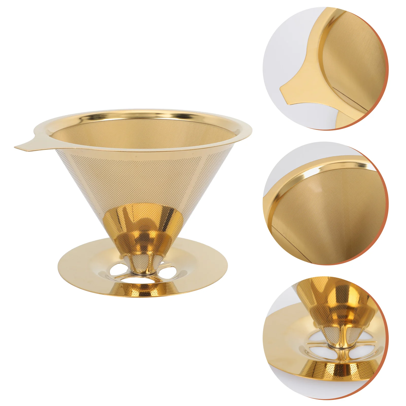 

Coffee Filter Stainless Steel Machine Machines Funnel Dripper Double Layer Office Single Cup Maker Single Cup Coffee