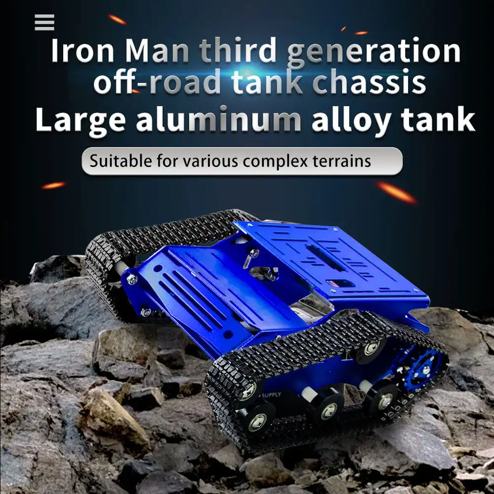XiaoR Geek Technology Robot Tank Chassis Metal Aluminum Alloy Tracked Smart Car Body With DC Motor For DIY Robotics Hobbyists