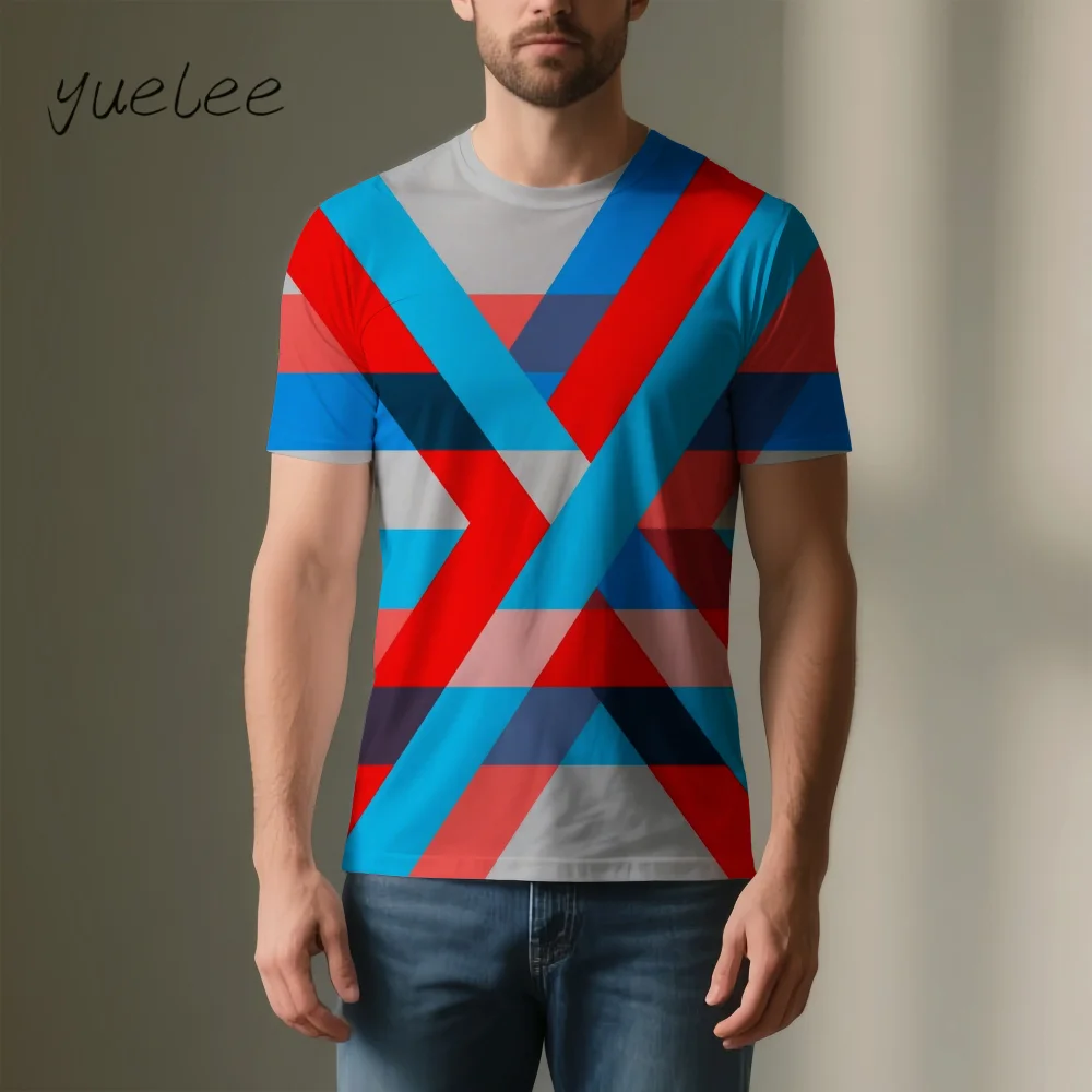 

Men's Clothing Fashion Simple 3D Print Summer Breathable Men's T-Shirt Versatile Summer Tops Trend Loose O-Neck Men Short Sleeve