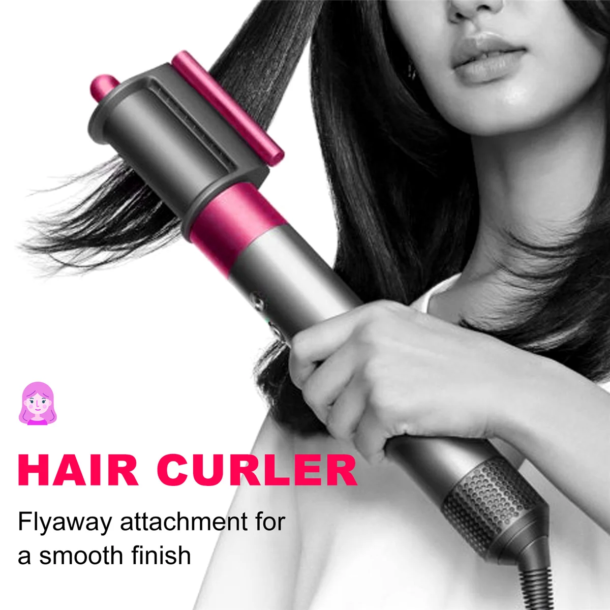 BABP For Dyson Airwrap HS01/HS05 Anti-Flying Wind Nozzle Universal Hair Styling Hair Curler Replacement Accessories Rose Red
