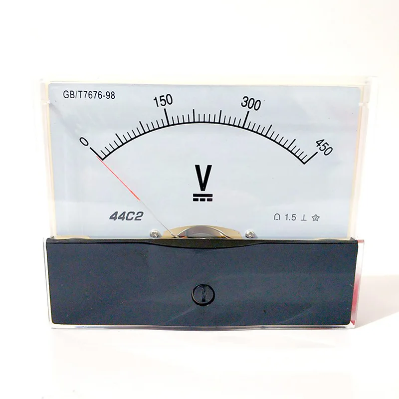 44c2 DC voltmeter analog panel pointer voltmeter DC 1V 3V 5V 10V 15V 20V 30V 50V 75V 100V 150V 300V 450V 500V