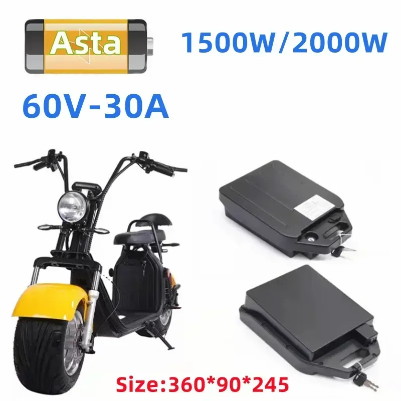 Waterproof Rechargeable 60V 30Ah Li Ion Battery for 1500w 2000W Citycoco X7 X8 X9 Trolling Motor Lithium Battery 3A Charger