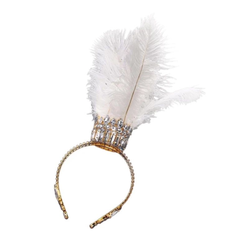 Practical Feathered Hair Accessory with Stylish Rhinestones Portable for Fashionable Females Daily Use Casual Wear