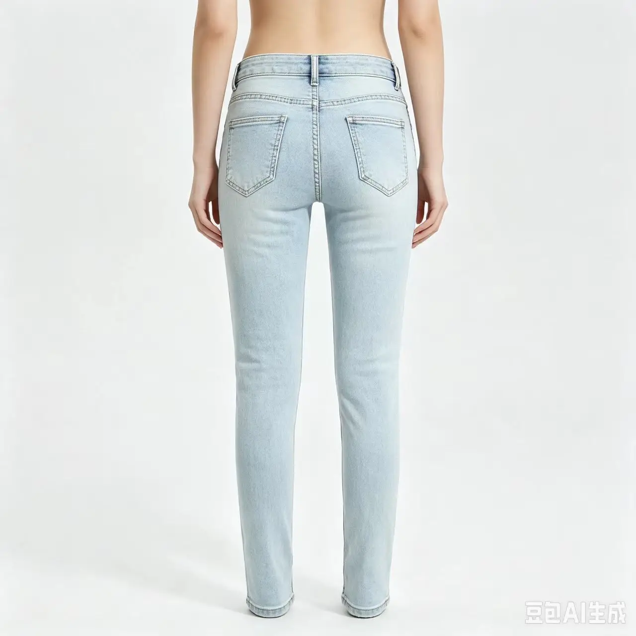 Y2K street designer fashion new men's jeans washed light blue nostalgic stretch slim fit jeans hip-hop brand splicing pants hom