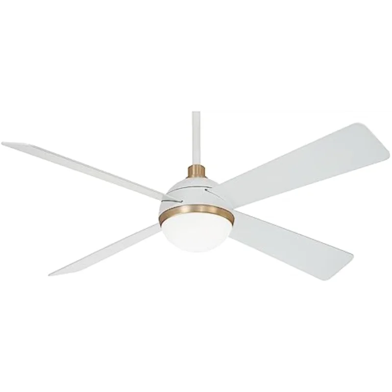 

MINKA-AIRE F623L-WHF/SBR Orb Потолочный вентилятор 54 дюйма со светодиодной подсветкой и пультом дистанционного управления, плоский белый