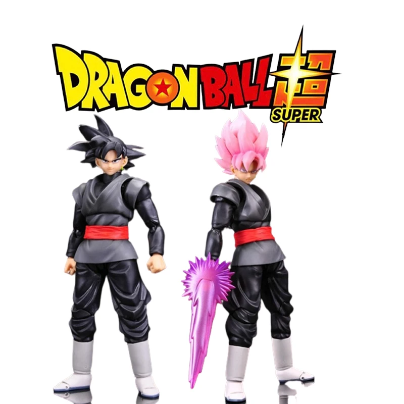 

New 14cm Dragon Ball Anime Black Goku Zamasu Action Figure Super Saiyan Movie Version Dbz Model With Multiple Accessories Toys