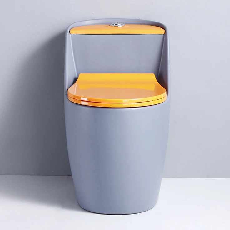 Toilet,Modern Ceramic Sanitary Ware Floor Standing Colorful Round Toilet Bowl One Piece Inodoro Bathroom Siphonic Ceramic Toilet