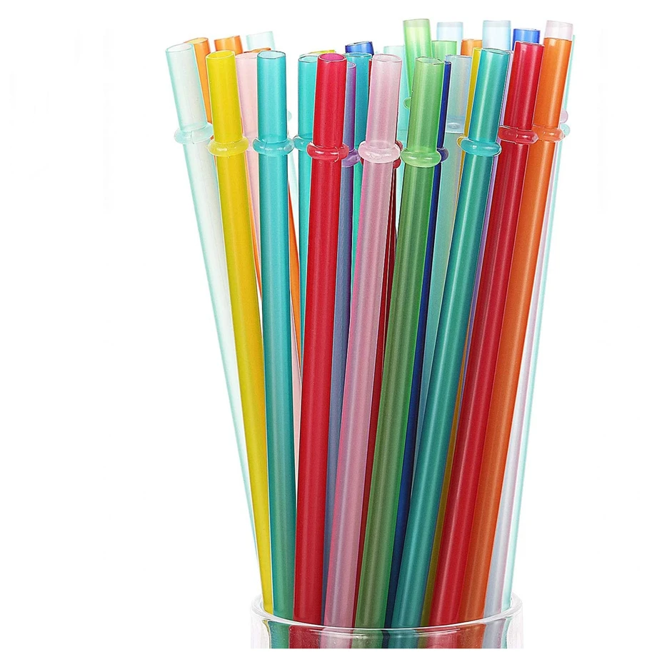 

500pcs/lot PP Plastic Drinking Straw 24cm Length 7mm Diameter Multi-color Straws Reusable Tools Washable BPA-free