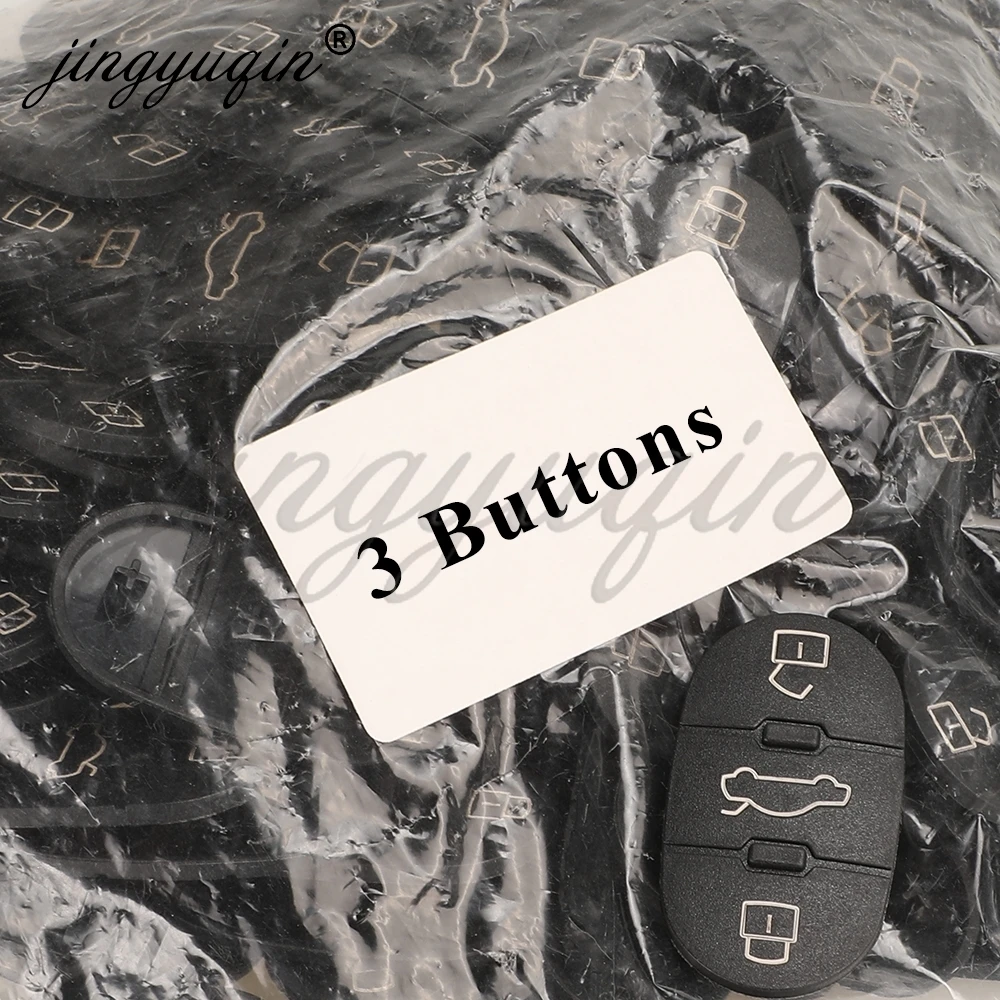 jingyuqin 5/10pcs Replacement Key Rubber Button Pad For Audi A1 A3 A4 A5 A6 A8 Q5 Q7 TT LINE RS Remote Fob Shell Case 2/3Buttons view 6