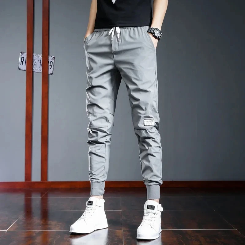 

Летние тонкие эластичные спортивные брюки, мужские крутые брюки для спецодежды, облегающие брюки Qui Dry, повседневные брюки для похудения цвета глаз