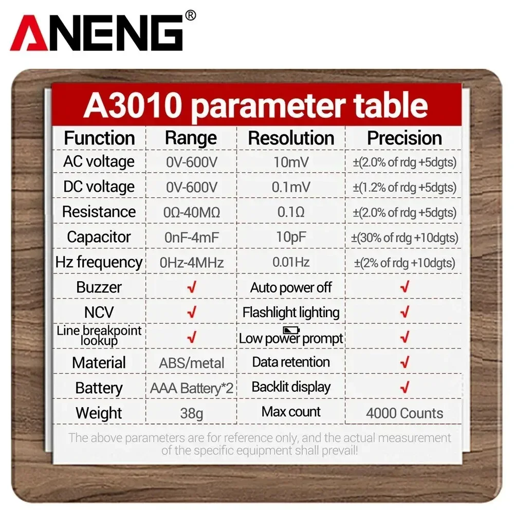 ANENG A3010 Smart Sensing Digital Measuring Pen  Smart Dual Use 4000 Counts 600V AC Voltage NCV Backlight  Electrical Testing