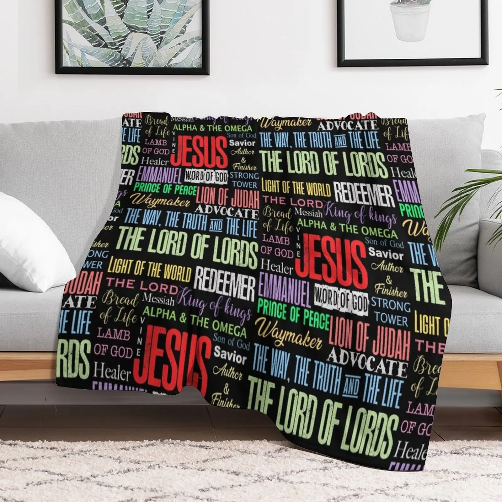 

Names of God Lord Jesus Christ - Bible Verse Christian Gifts Store Throw Blanket halloween Moving Summer Blankets