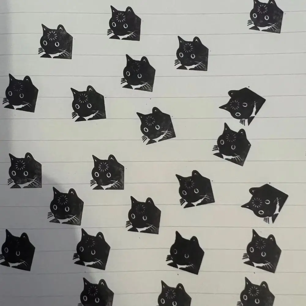 Small Round Funny Kitten Seal Expression Downtime DIY Decoration Cartoon Stamps Diary Collage Plastic Cat Stamps School Supplies