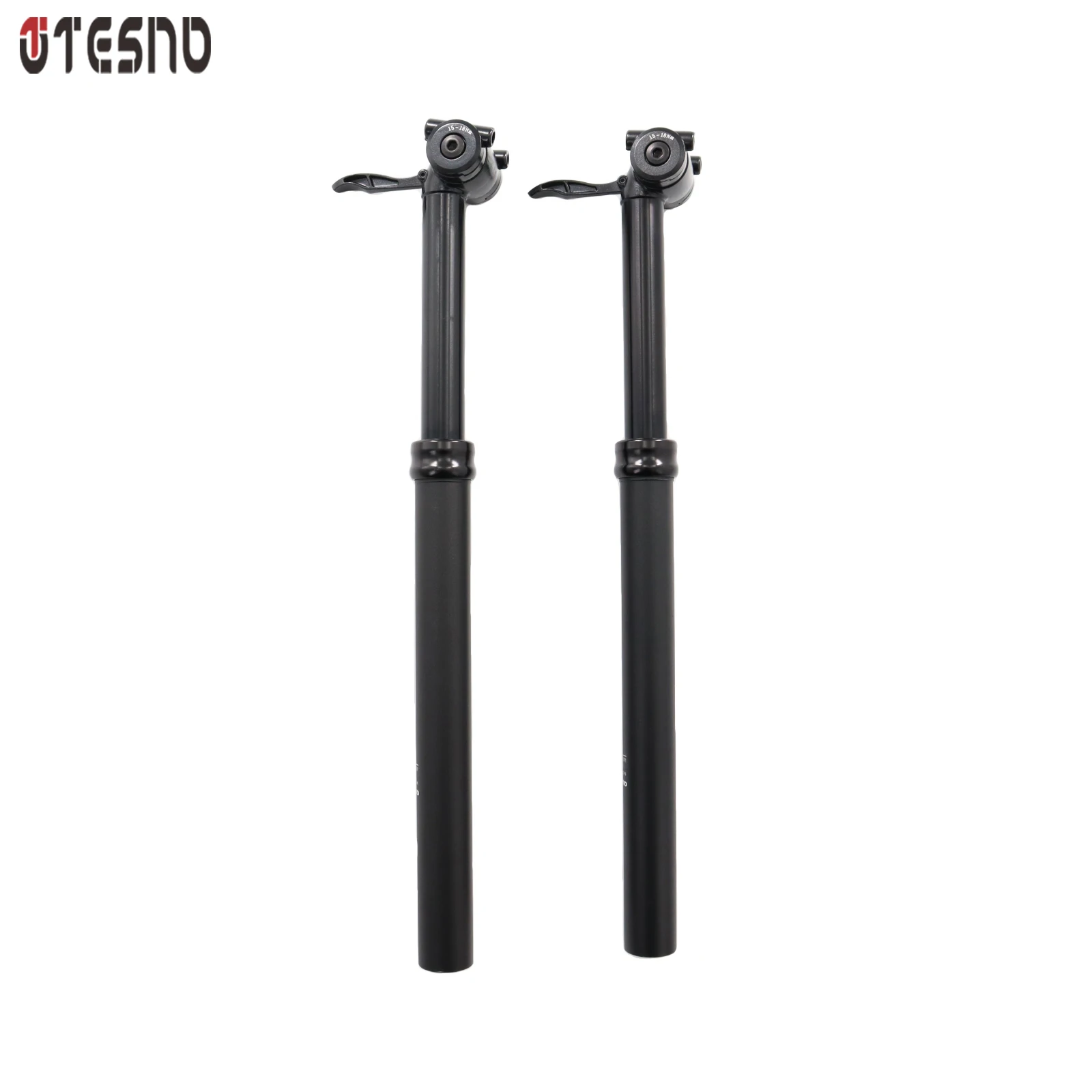 TESNO tiang penyangga sadel sepeda Manual, tiang penyangga tempat duduk sepeda panjang perjalanan bisa disesuaikan hidrolik 30.9/31.6