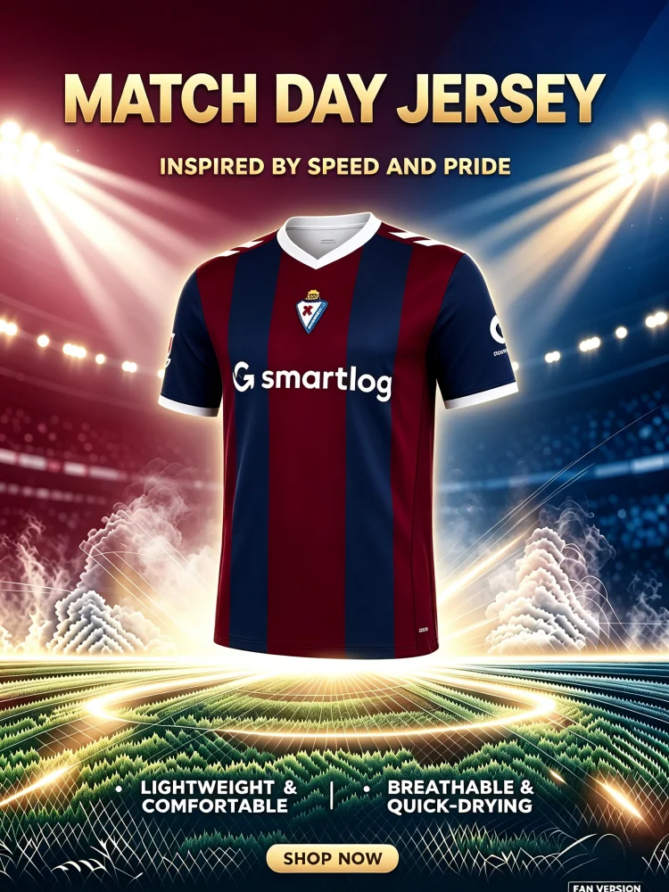 26-27 Neues SD Eibar Fußballtrikot Schnelltrocknend Atmungsaktiv Sportlich Lässig 3D-Druck Herren Damen T-Shirt Fußballfan Familie Kinder T-Shirts – Detail 3