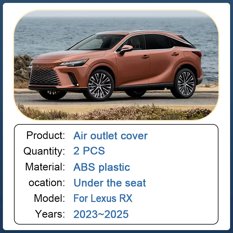 For Lexus RX 350 500h 450h+ 2023 2024 2025 Car Air Outlet Cover Rear Under Seat Conditioner Vent Anti-blocking Auto Accessories