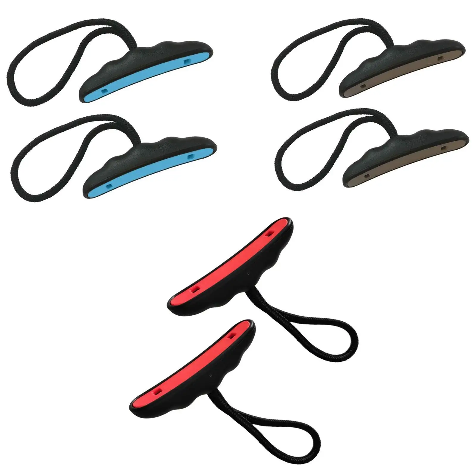 Asas de Kayak de 2 uds., manijas de cuerda de barco de palanca, ligeras, elegantes, universales con cable para accesorios de remo, surf, kayak