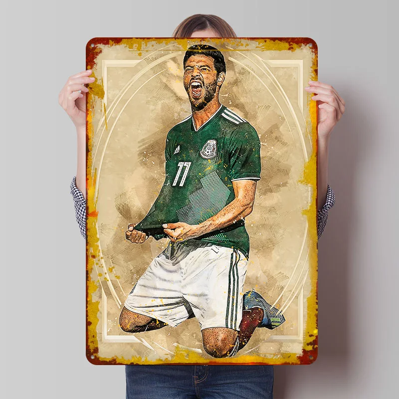 Carlos Vela Printing Poster Customized Retro Wall Art Vintage Metal Signs for Fans Room Ornaments Apartment Decoration At Home