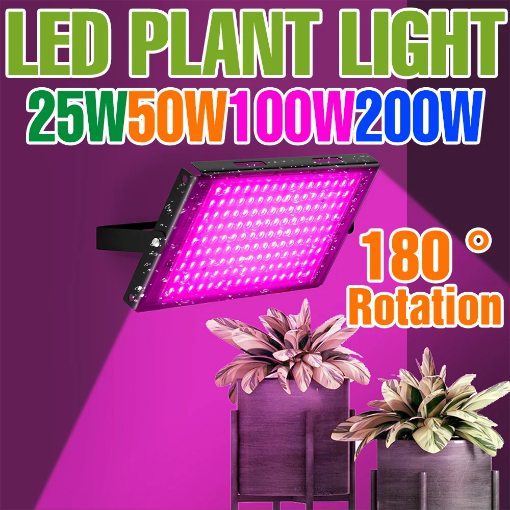200W LED Grow Light Indoor Flower Hydroponics Plant Lamp Greenhouse Grow Tent Green Vegetables Cultivation Fill Lighting EU plug
