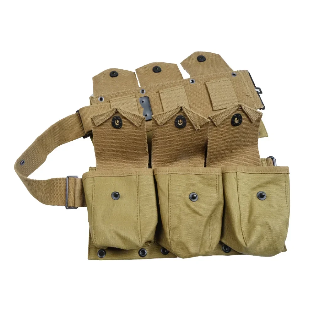 WWII WW2 American Soldier Six Company Pack Kit di attrezzature verde duro kaki Borsa per attrezzature di grande capacità