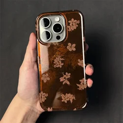 Vortex shell pattern full screen retro flowers phone case For iPhone 11 12 13 14 15 16 pro max