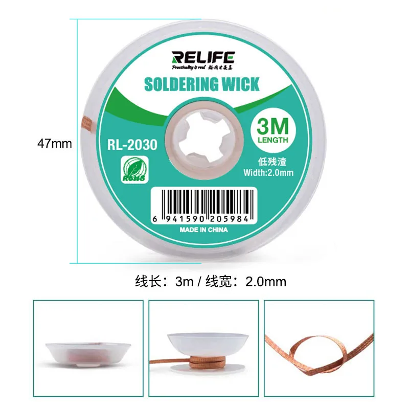 1/5/10 Buah 3M Murni Tembaga Solder Wick Kawat Las Tin Suction Desoldering Braid Solder Paste Menghapus Bersih BGA PCB Perbaikan Alat