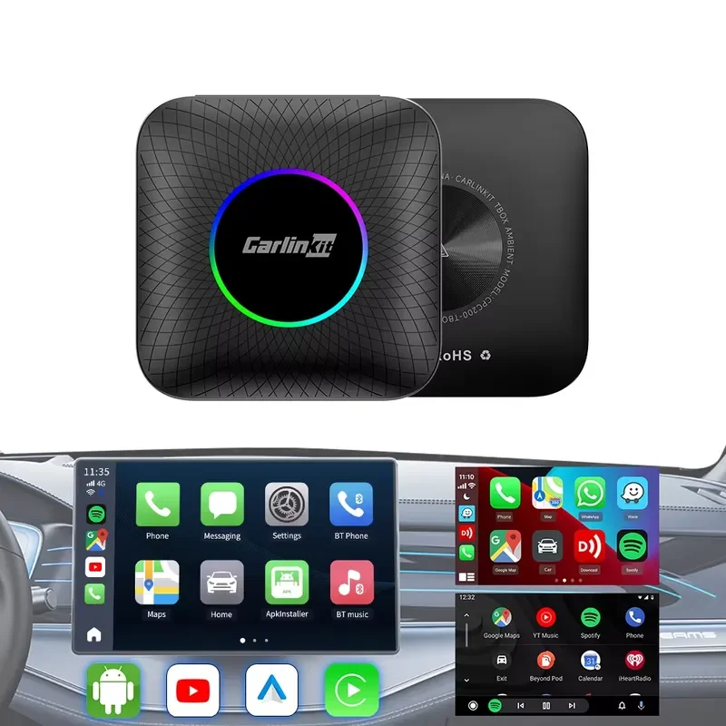 Carlink Tbox Ambient 8G 64Gb 128Gb Sm6225 Wireless Appl Android Auto Car Play Adapter Ai Box Android 13.0 Carplay for Youtube