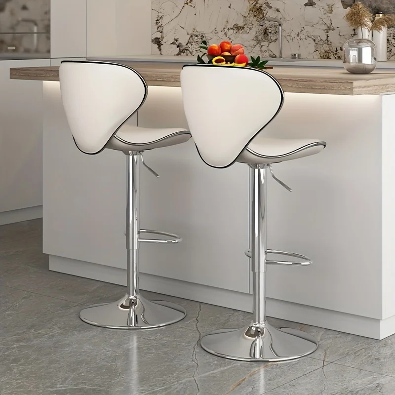 Adjustable Artistic Bar Stool with High Back - Sleek, Ergonomic Seating for Home Bars and Kitchen Islands